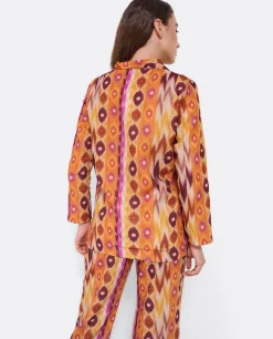 Chaqueta Cruzada Tejido Estampado Etnico