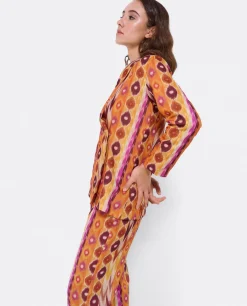 Chaqueta Cruzada Tejido Estampado Etnico