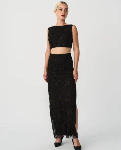 Conjunto Top Falda Gasa Negro