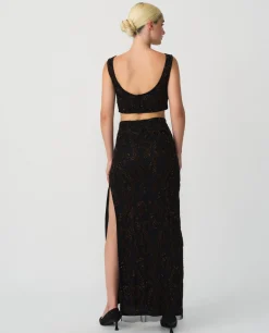 Conjunto Top Falda Gasa Negro