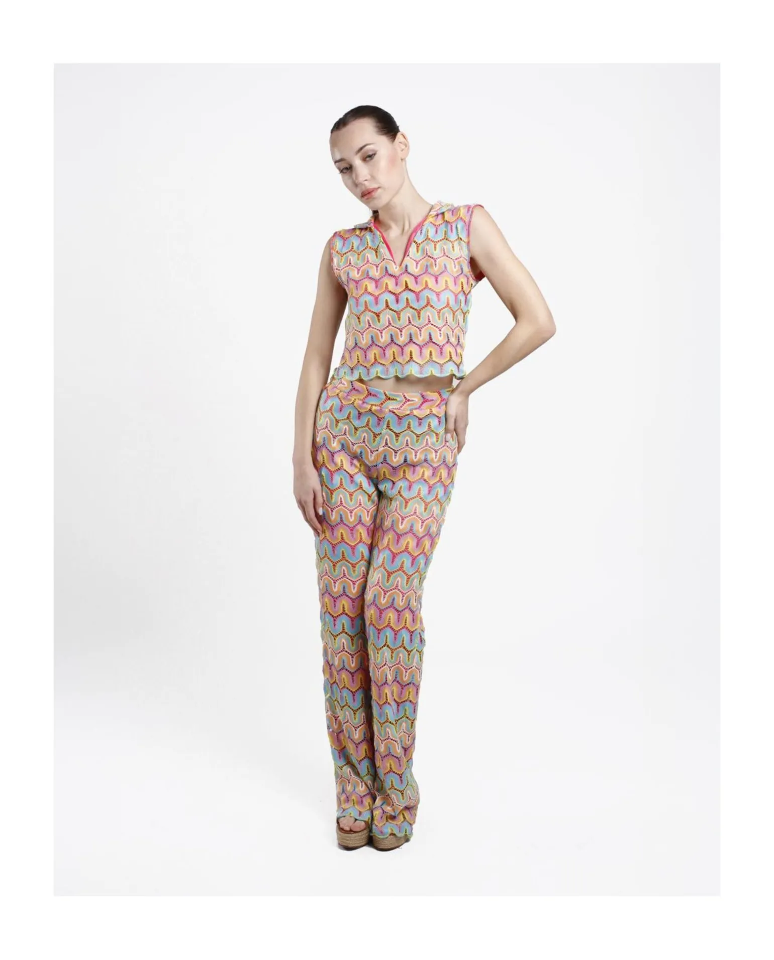 Crop Top Crochet Multicolor