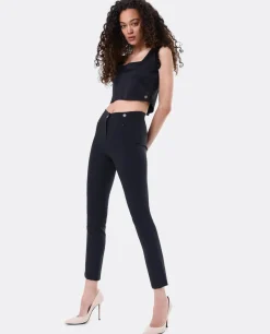Crop Top Volante Neopreno Negro
