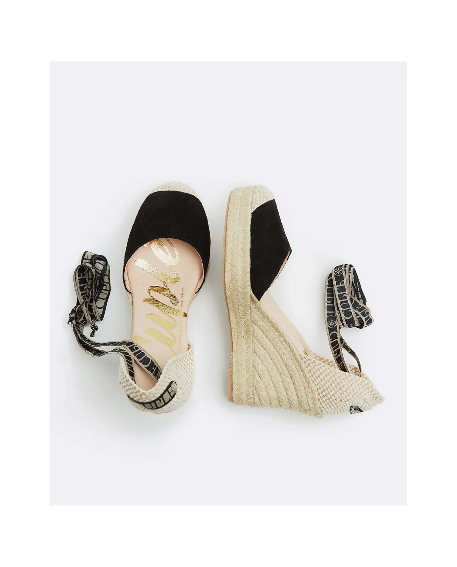 Cuna Yute Con Cintas Serraje Negro