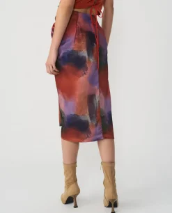 Falda Lazo Delantero Midi Sedin Estampado Acuarela