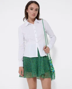 Falda Volantes Gasa Leopardo Verde