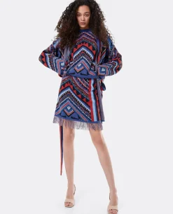 Jersey Etnico Flecos Punto Tricot Multicolor