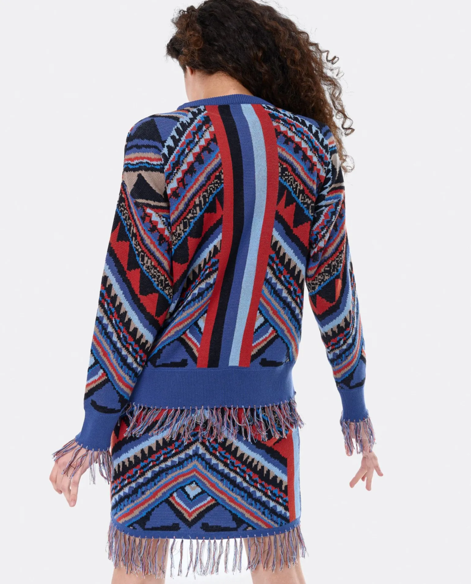 Jersey Etnico Flecos Punto Tricot Multicolor