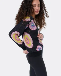 Jersey Pico Punto Estampado Flor Multi