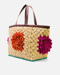 Maxicapazo Bordado Rafia Beig