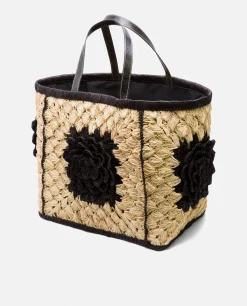 Maxicapazo Bordado Rafia Negro