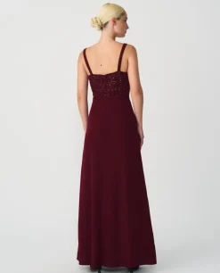 Maxivestido Tirantes Gasa Burdeos