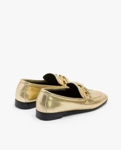 Mocasin Hebilla Lame Metalizado Oro