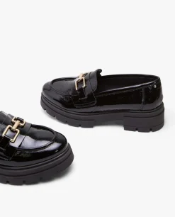 Mocasin Trabilla Charol Piel Negro