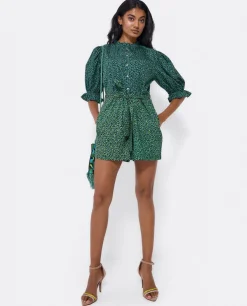 Mono Corto Crep Leopardo Verde