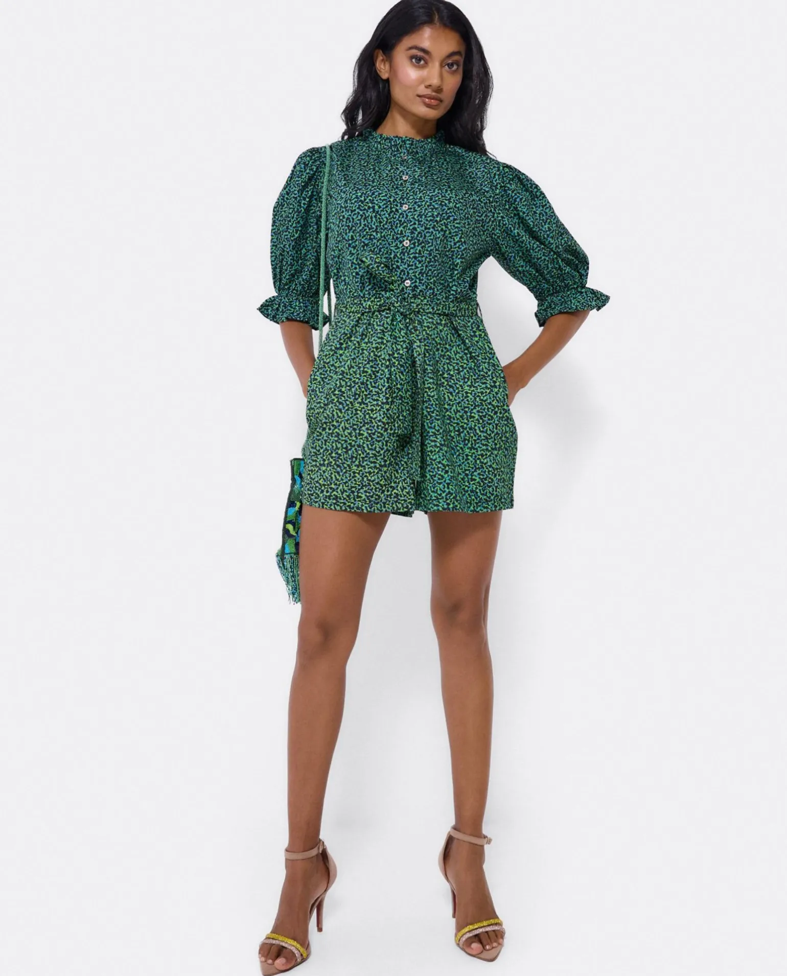 Mono Corto Crep Leopardo Verde