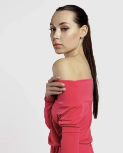 Mono Hombros Descubiertos Punto Naranja