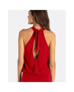 Mono Largo Lazo Punto Circular Rojo