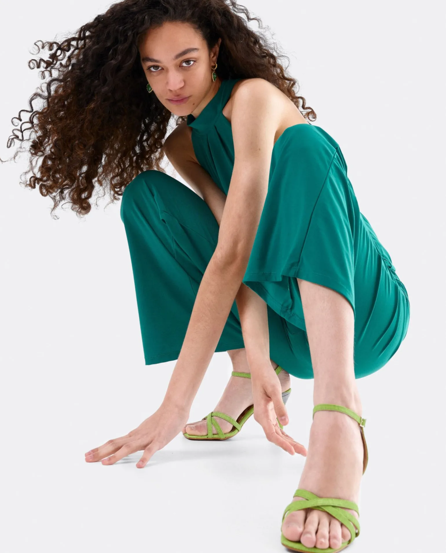 Mono Largo Lazo Punto Circular Verde