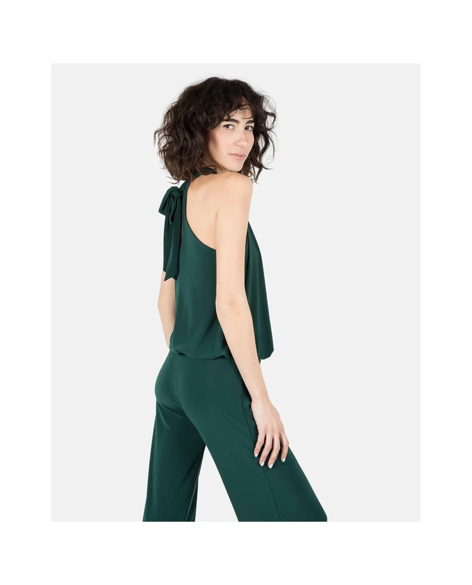 Mono Largo Lazo Punto Circular Verde