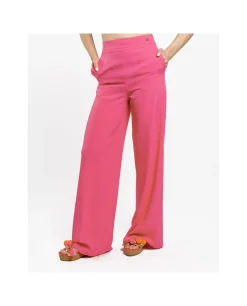 Pantalon Campana Crep Fucsia