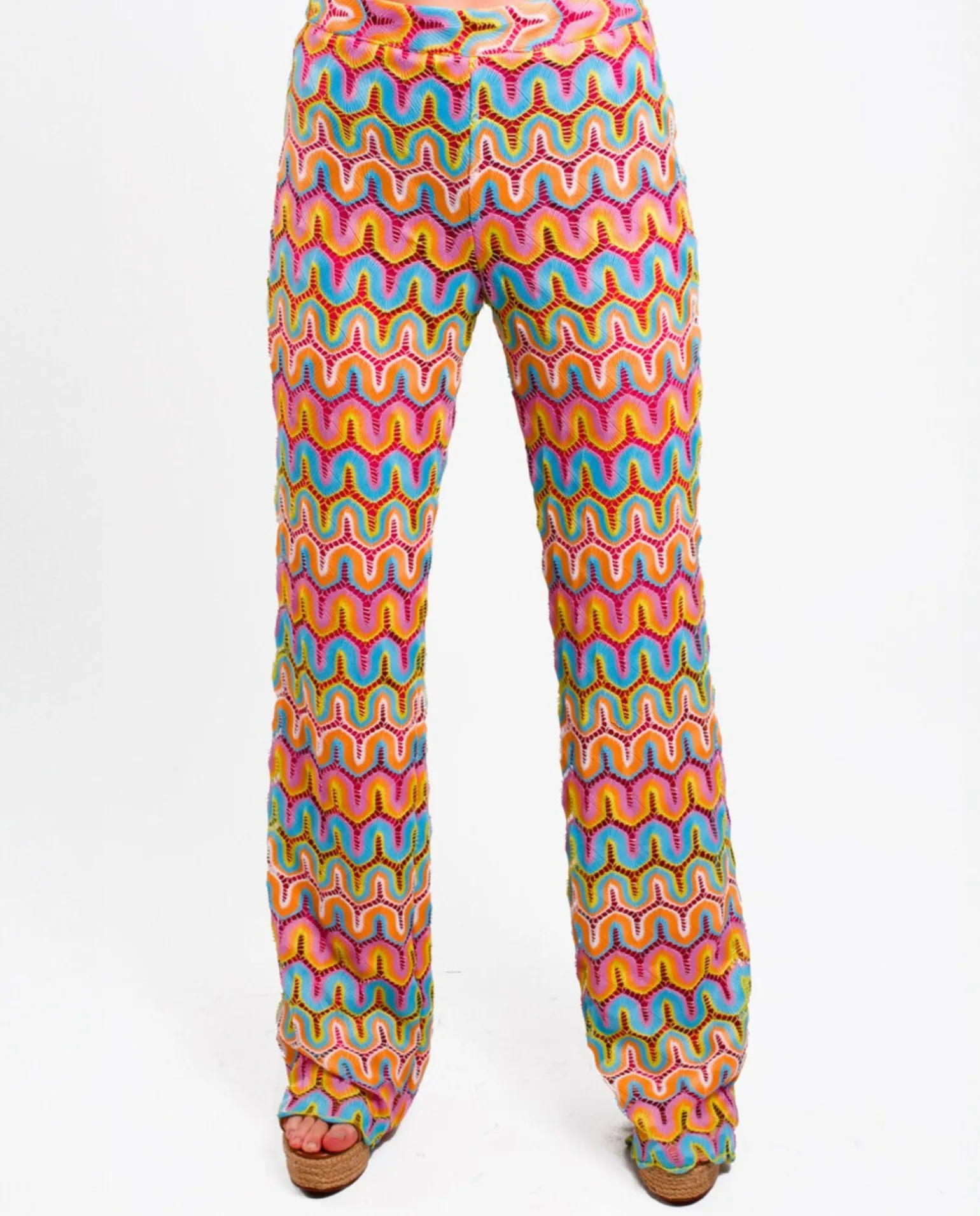Pantalon Campana Crochet Multicolor