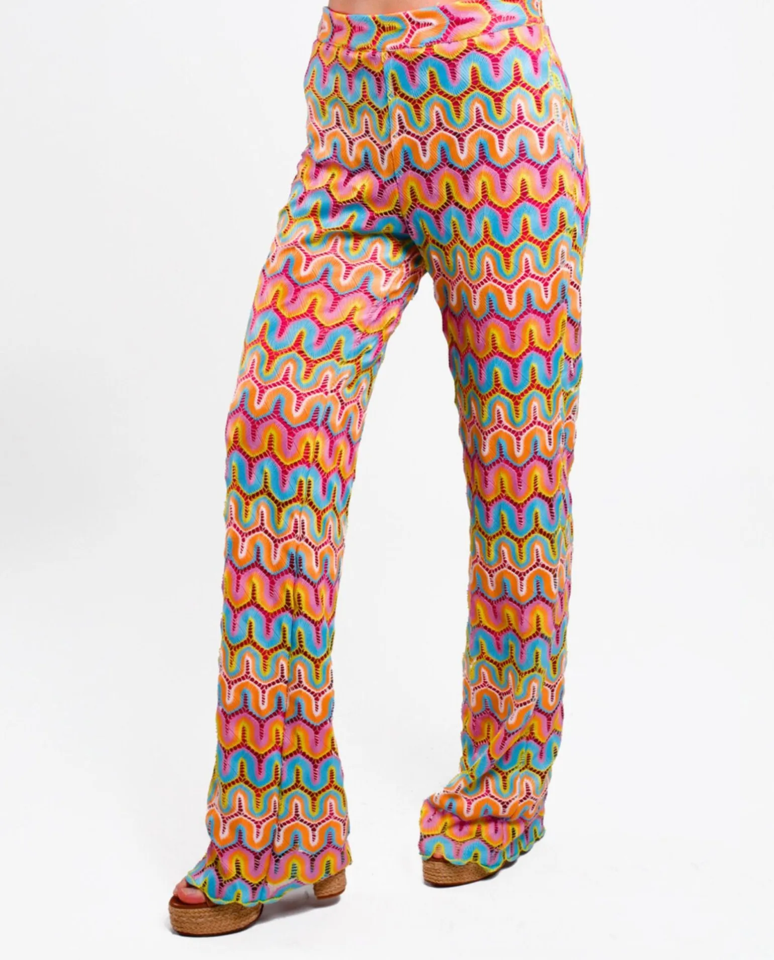 Pantalon Campana Crochet Multicolor