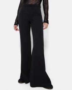 Pantalon Campana Doble Tela Negro