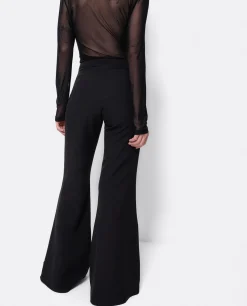 Pantalon Campana Doble Tela Negro