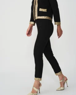 Pantalon Crep Negro Lentejuelas