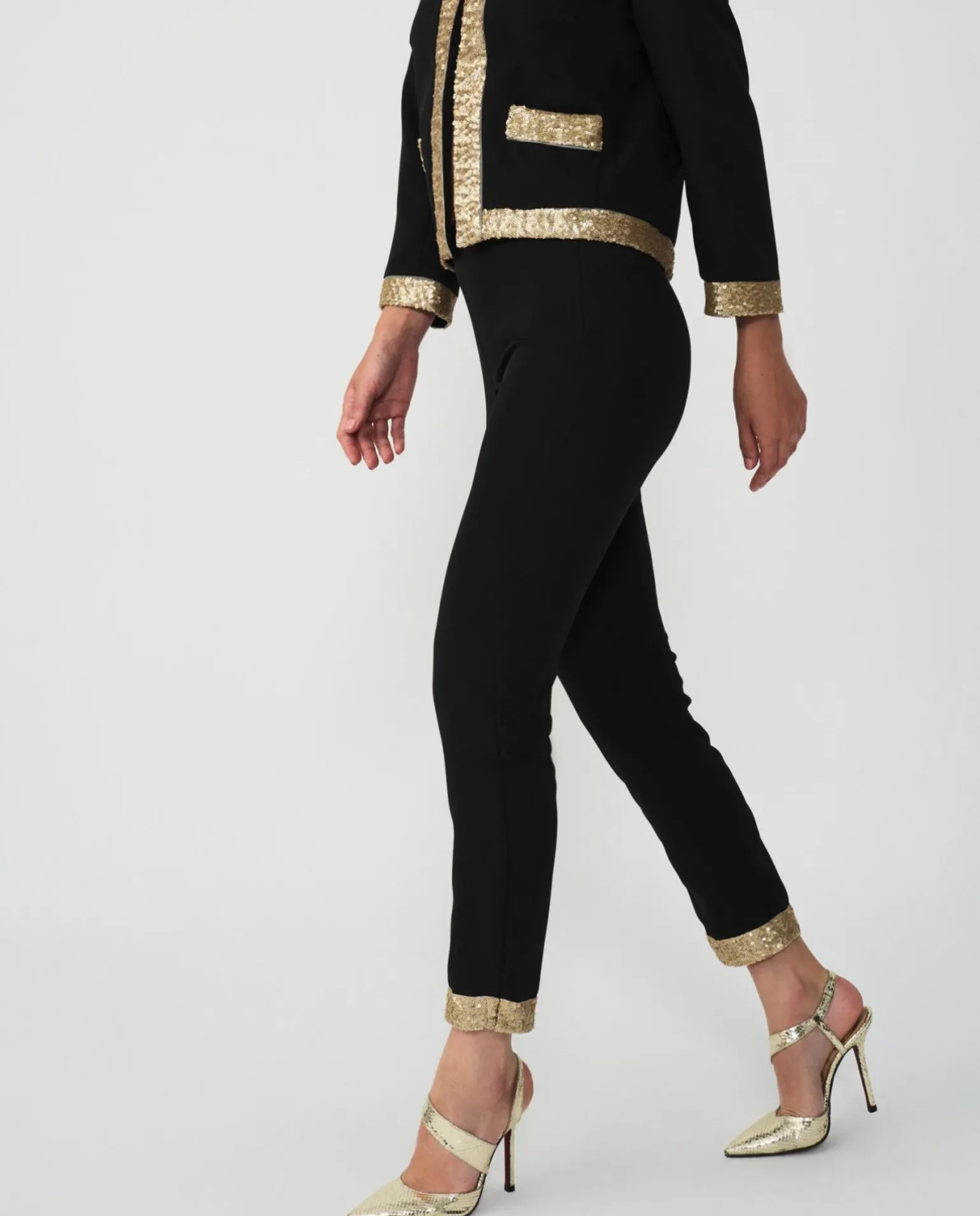 Pantalon Crep Negro Lentejuelas