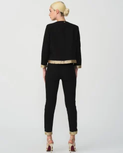 Pantalon Crep Negro Lentejuelas