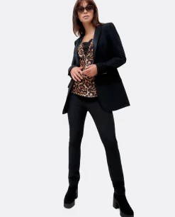 Pantalon Pitillo Doble Tela Negro