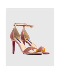 Sandalia Almeria Terciopelo Rosa