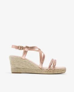 Sandalia Cuna Tiras Strass Rosa