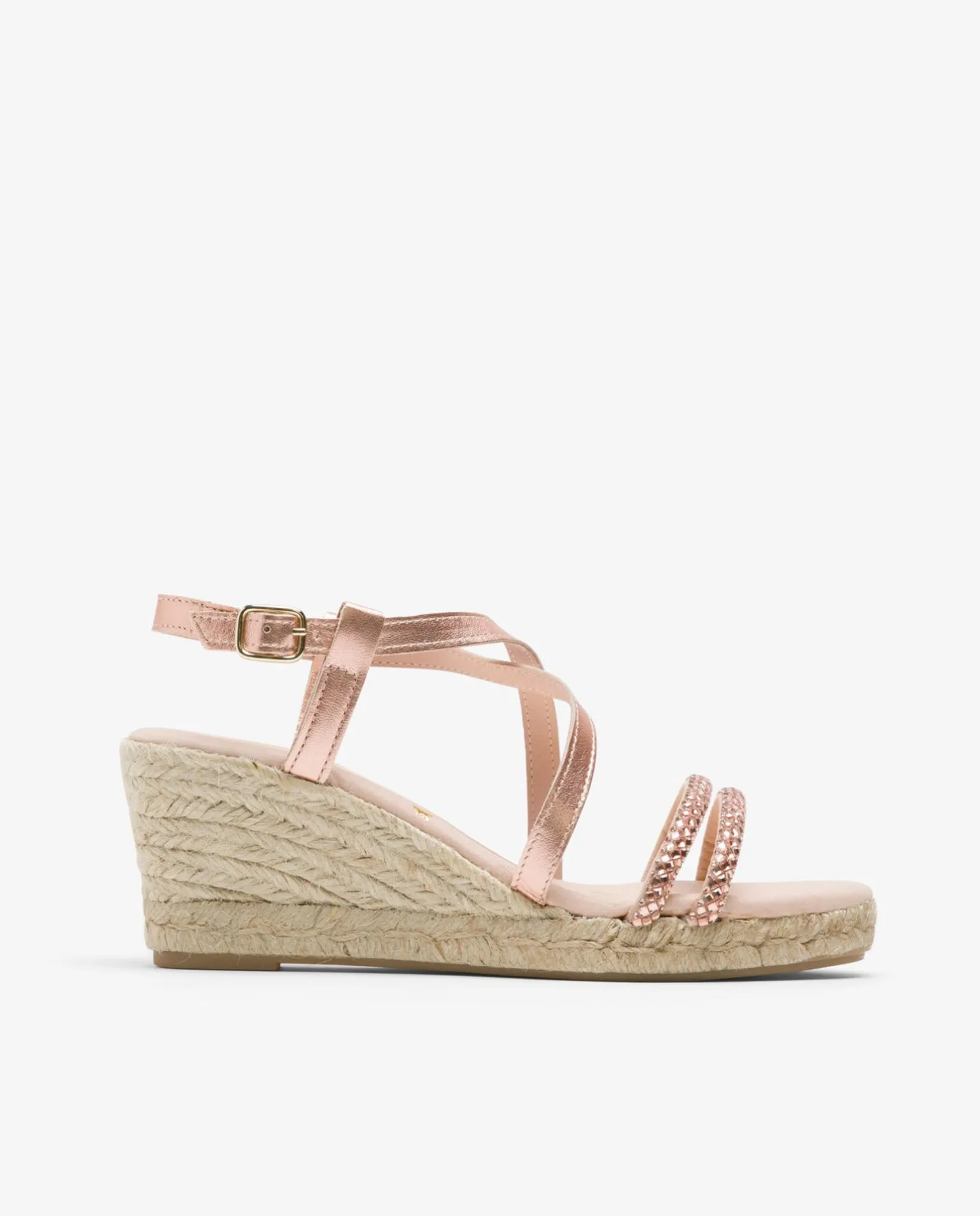 Sandalia Cuna Tiras Strass Rosa