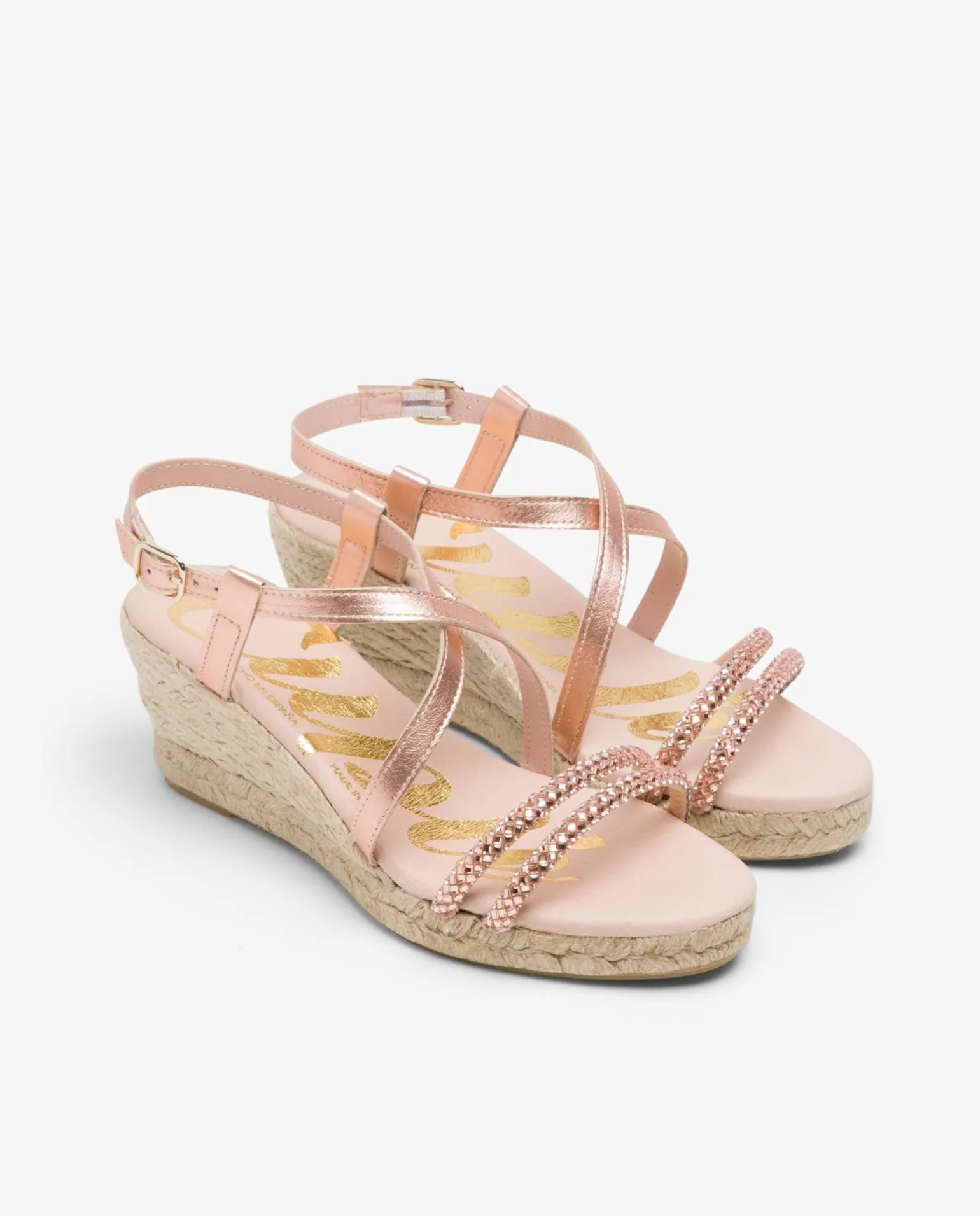 Sandalia Cuna Tiras Strass Rosa