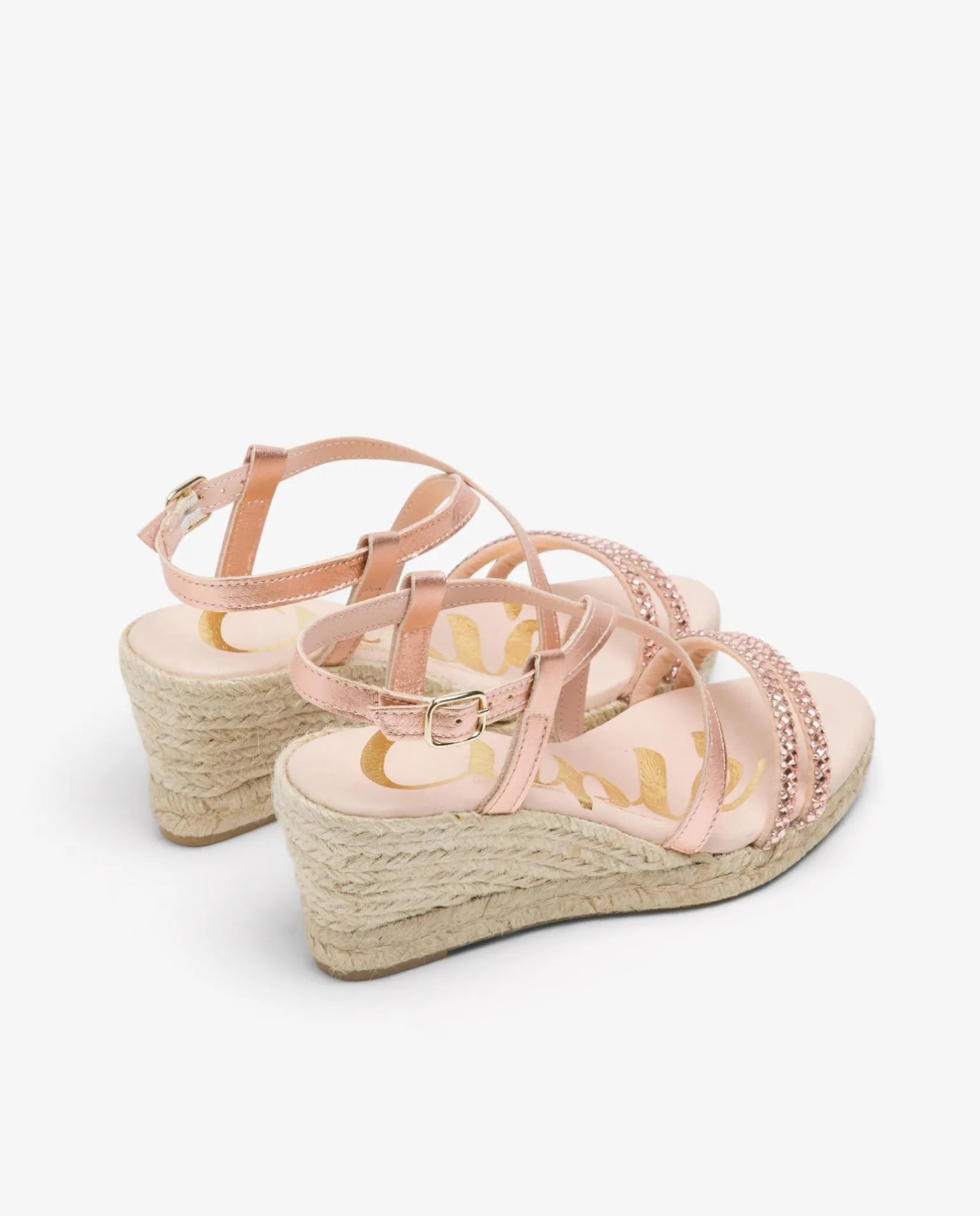 Sandalia Cuna Tiras Strass Rosa