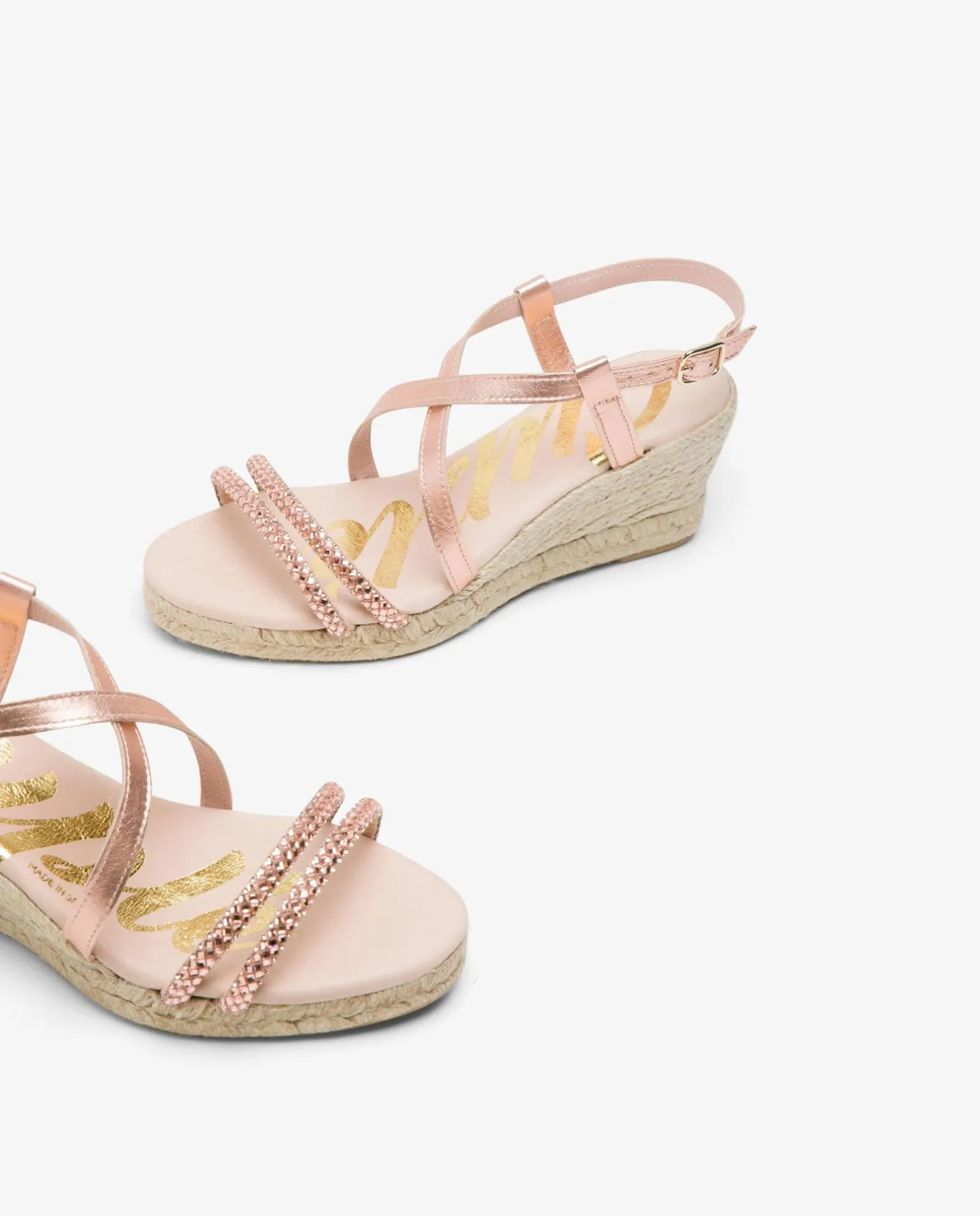 Sandalia Cuna Tiras Strass Rosa