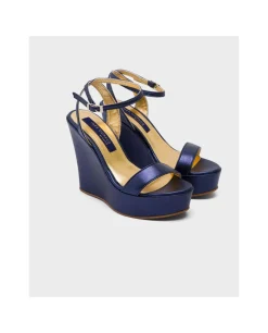 Sandalia Grazalema Lame Metalizado Marino