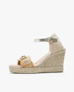 Sandalia Herraje Rafia Beig