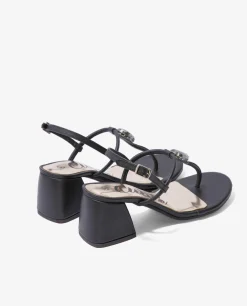 Sandalia Joya Tacón Napa Negro