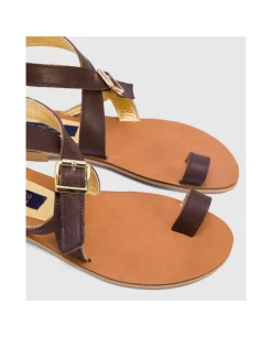Sandalia Las Negras Napa Marron