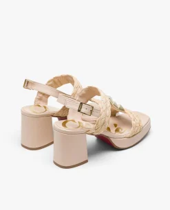 Sandalia Piramides Rafia Beig