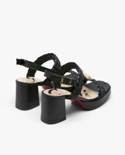 Sandalia Piramides Rafia Negro