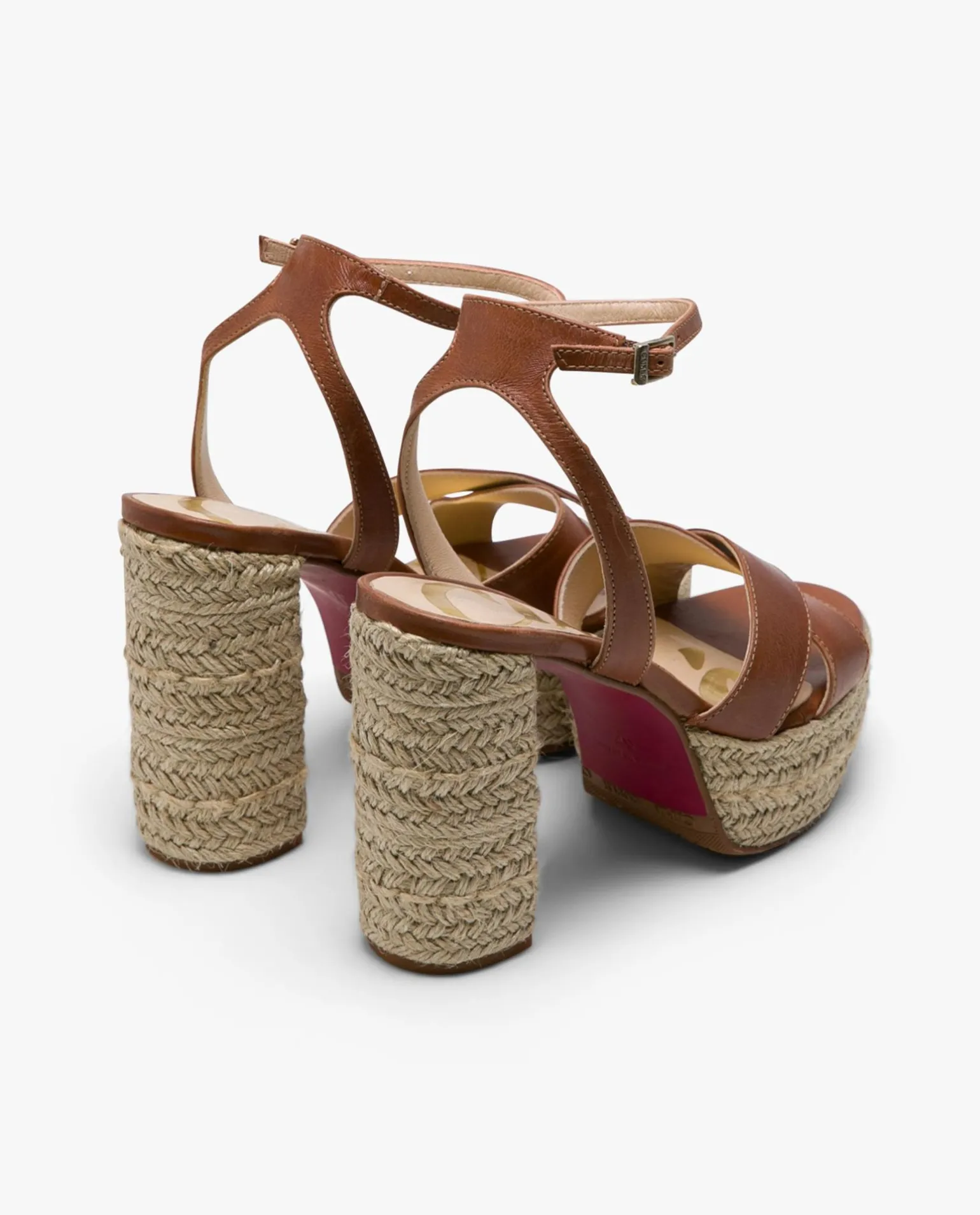 Sandalia Plataforma Trenzada Piel Cuero