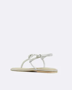 Sandalia Punta Cuadrada Napa Plata