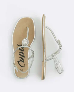 Sandalia Punta Cuadrada Napa Plata