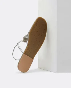 Sandalia Punta Cuadrada Napa Plata