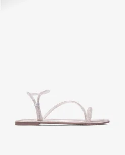 Sandalia Strass Cuentas Plata