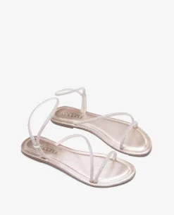 Sandalia Strass Cuentas Plata